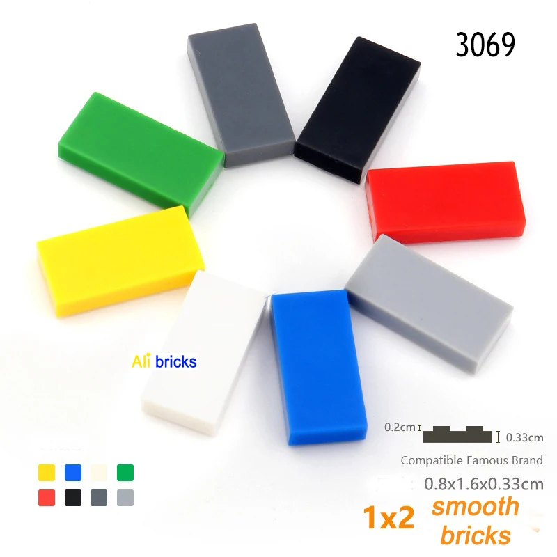 Lego Set City - 50pcs/lot 1x2 Tile Building Blocks Bulk