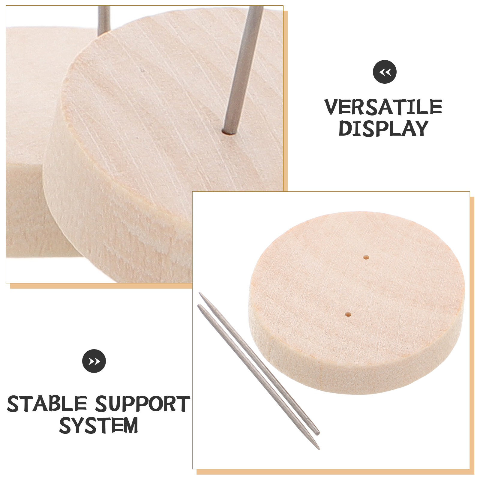24Pcs Wooden Knitted Stand Dis - Action Figure Stand ulasan dan harga